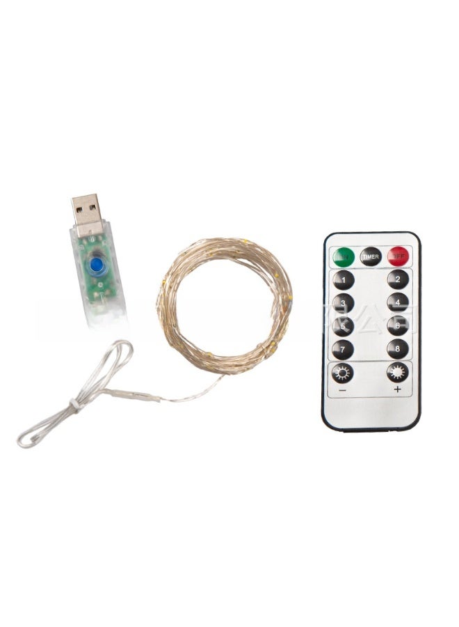 LED Copper Wire String Lights with USB Remote Control & Battery Box, Festive Christmas Decorations, Perfect Fairy Lights for Bobo Ball Crafts - Image 2